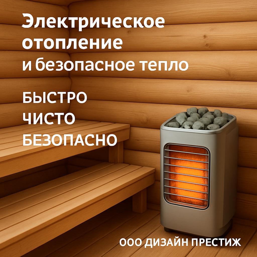 Преимущества электрического отопления бани: быстро, чисто, безопасно — предложение от ООО ДИЗАЙН ПРЕСТИЖ Преимущества электрического отопления бани: быстро, чисто, безопасно — предложение от ООО ДИЗАЙН ПРЕСТИЖ
